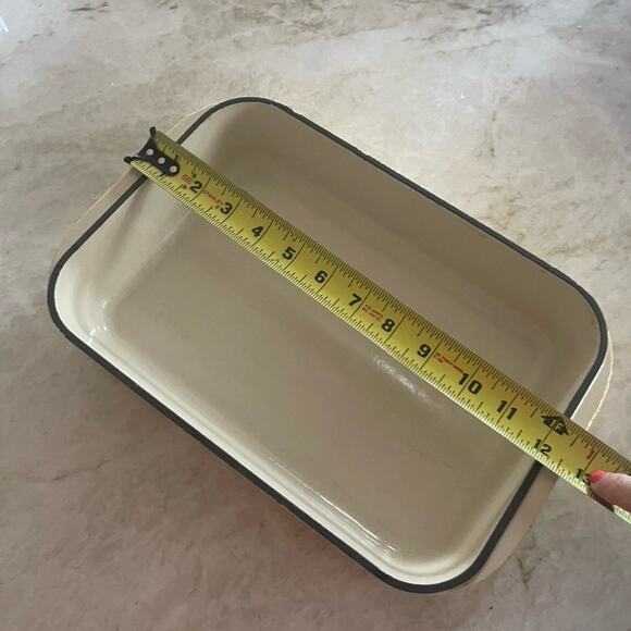 Vintage Le Creuset rectangular baker cast iron yellow 12.5”   ** Rare find - Picture 5 of 14